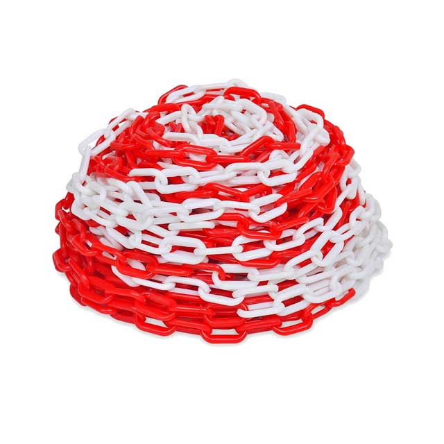 Plastic Barricade Chain | Red & White (Per Foot) Marvi Sons